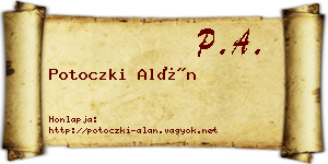 Potoczki Alán névjegykártya